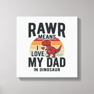 Lienzo Dinosaurio divertido papá RAWR diseño de camiseta 