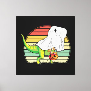 Lienzo Dinosaurio Fantasma Divertido Halloween