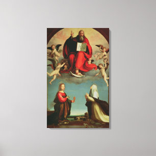 Lienzo Dios apareciendo a Santa María Magdalena y a San C