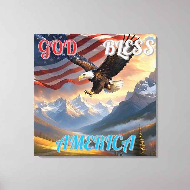 LIENZO DIOS BENDIGA AMÉRICA (Anverso)