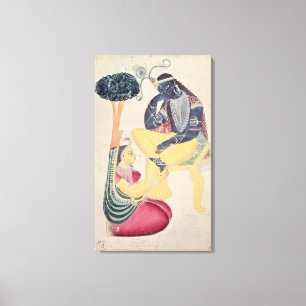 Lienzo Dios Krishna con su amor mortal, Radha