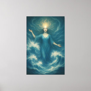 Lienzo Diosa de la Radiancia Oceánica – Aura de Luz de Ma