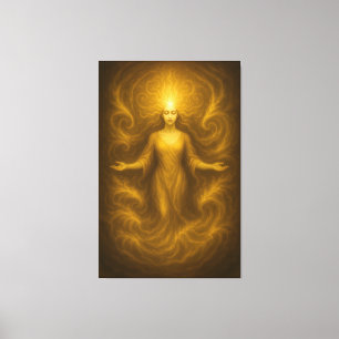Lienzo Diosa de la Revelación Dorada – Aura de Luz Radian