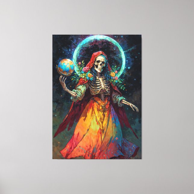 Lienzo Diosa de lo Inevitable Santa Muerte (Anverso)