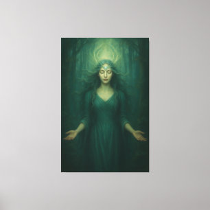 Lienzo Diosa del Espíritu Esmeralda – Aura de Bosque Ilum