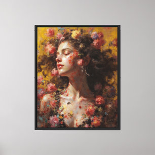 Lienzo Diosa Floral Soñadora – Retrato Emocional en Lienz