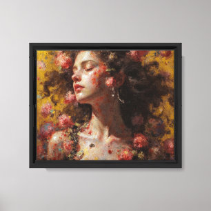 Lienzo Diosa Floral Soñadora – Retrato Romántico