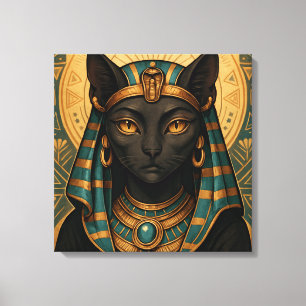 Lienzo Diosa gata egipcia dorada   Bastet Divine