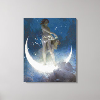 Lienzo Diosa Luna en la Noche Espolvoreando Estrellas