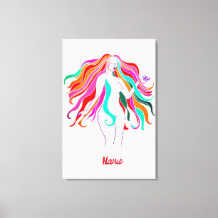 Lienzo Diosa multicolor de pelo largo Thunder_Cove