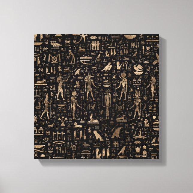 Lienzo Dioses y jeroglíficos de la Antigua Egipto (Anverso)
