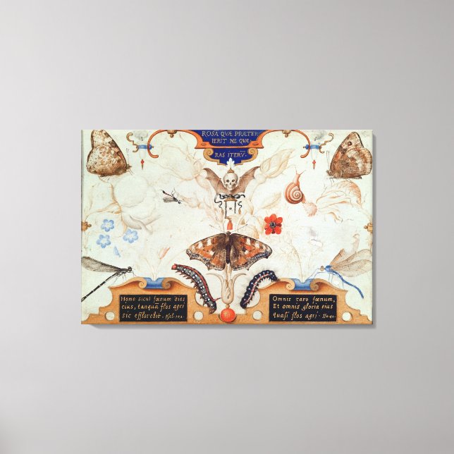Lienzo Diptych con flores e insectos, 1591 (Anverso)
