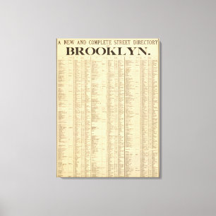 Lienzo Directorio de calle de la 1ra página de Brooklyn