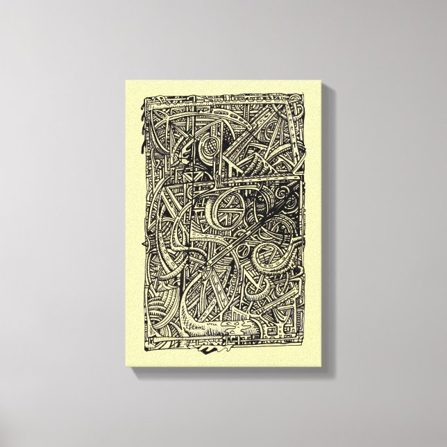 Lienzo Dis-junction, dibujo de tinta (Anverso)