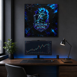 Lienzo Disciplina Sobre Hype Bitcoin Pincelada Azul
