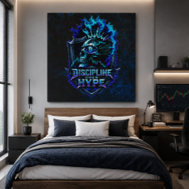 Lienzo Disciplina Sobre Hype Blue Grunge Bitcoin 