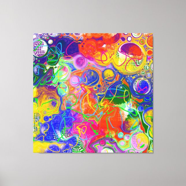 Lienzo Disco Ball Electricidad Fluid Art (Anverso)