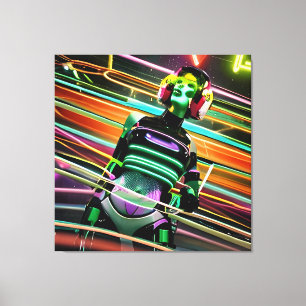 Lienzo Disco Espacial Zombi
