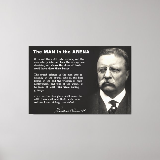 Lienzo Discurso de Hombre en la Arena - Teddy Roosevelt 1 (Anverso)
