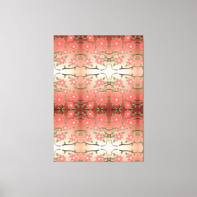 Lienzo Diseñador Pared Art Con Negro Y Peach (Anverso)