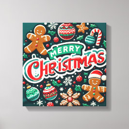 Lienzo Diseñar Navidades festivos con hombres de pan de j