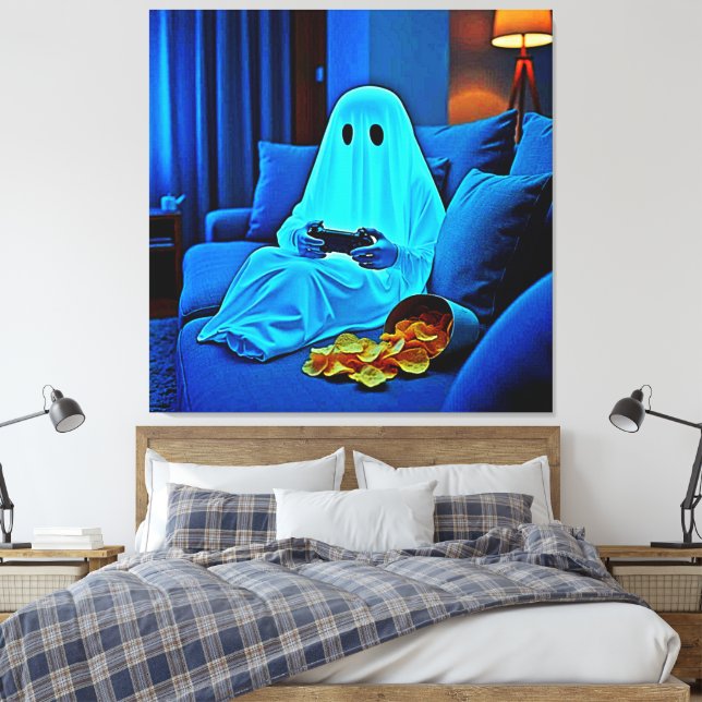 Lienzo Diseñar un fantasma, una noche acogedora (Insitu(Dormitorio))