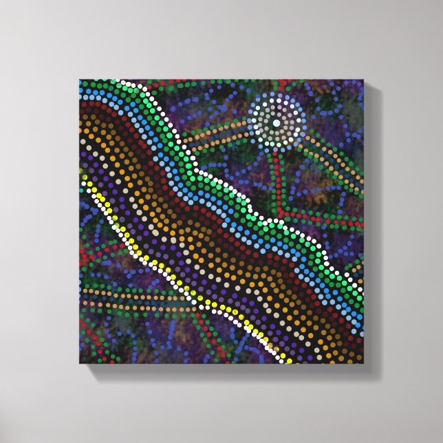 Lienzo Diseño aborigen australiano impreso (Anverso)