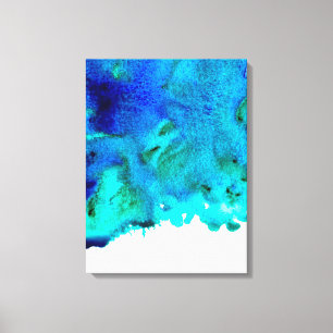Lienzo Diseño abstracto de acuarela azul en el océano