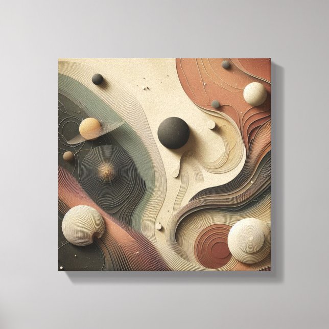 Lienzo Diseño abstracto de órbita celestial surrealista (Anverso)
