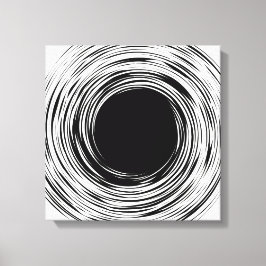 Lienzo Diseño abstracto en blanco y negro del agujero neg