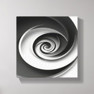 Lienzo Diseño abstracto en espiral elegante en blanco y n