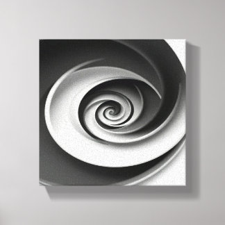 Lienzo Diseño abstracto en espiral elegante en blanco y n