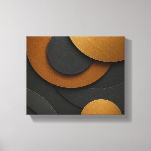 Lienzo Diseño abstracto geométrico de lujo negro y oro
