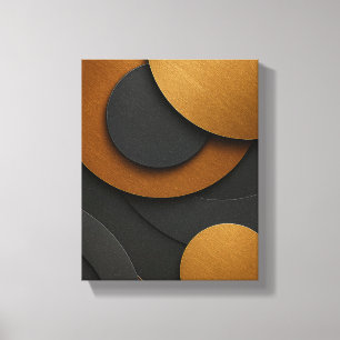 Lienzo Diseño abstracto geométrico de lujo negro y oro