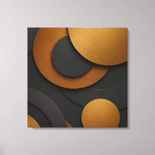 Lienzo Diseño abstracto geométrico de lujo negro y oro