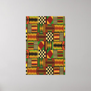 Lienzo Diseño africano de tela Kente real