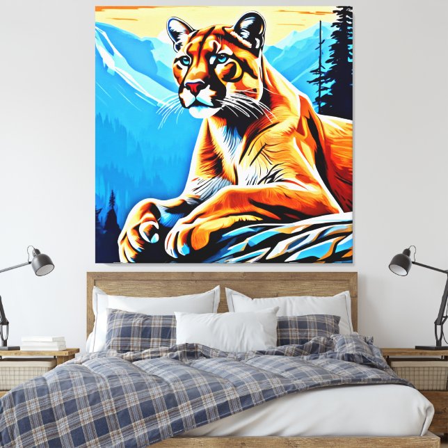 Lienzo Diseño Alpine Cougar View (Insitu(Dormitorio))