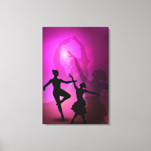Lienzo Diseño artístico del rosa de los bailarines de