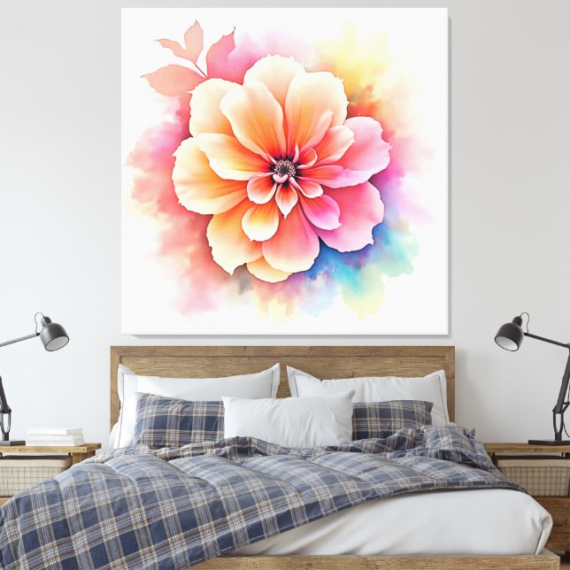 Lienzo Diseño artístico floral revelado (Insitu(Dormitorio))