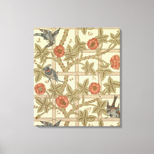 Lienzo Diseño azul y anaranjado del papel pintado del