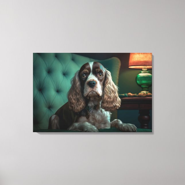 Lienzo Diseño Clásico de Retrato de Cocker Spaniel Elegan (Anverso)