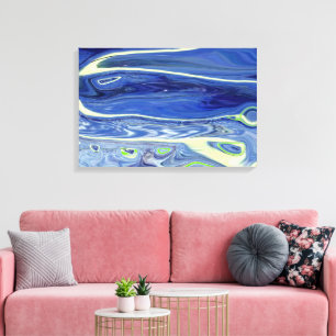 Lienzo diseño contemporáneo de remolino azul abstracto