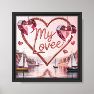 Lienzo Diseño de Amor Romántico Elegante Moderno para el