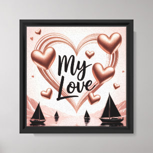 Lienzo Diseño de Amor Romántico Elegante y Moderno para e
