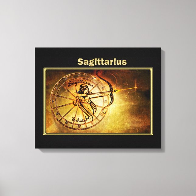 Lienzo Diseño de Astrología Sagittarius Zodiac (Anverso)