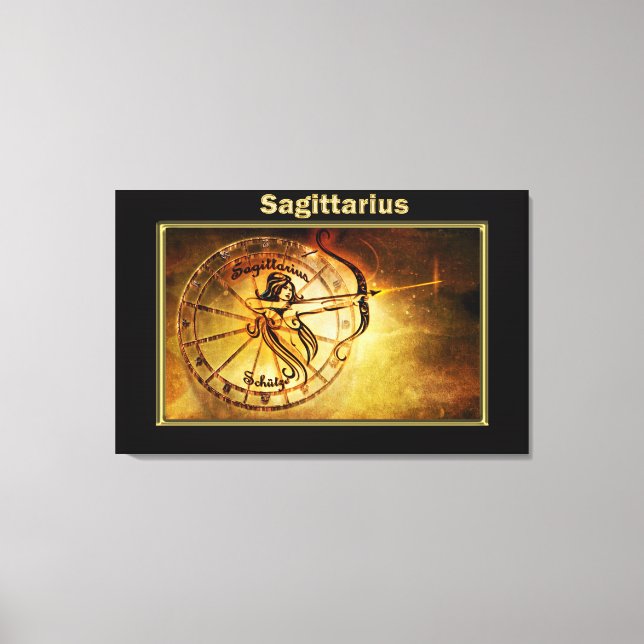 Lienzo Diseño de Astrología Sagittarius Zodiac (Anverso)