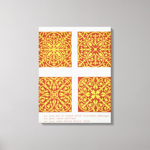 Lienzo Diseño de baldosas del siglo XIII, ilustracion de 