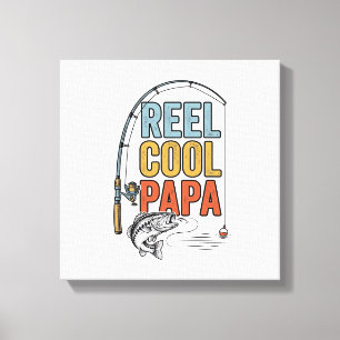 Lienzo Diseño de camisa de pesca Reel Cool Papa_1
