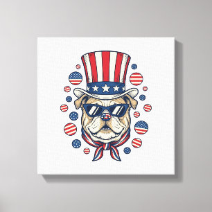 Lienzo Diseño de camiseta con grabado vintage de bulldog
