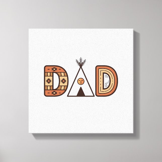 Lienzo Diseño de camiseta con letras de tipi de papá colo (Anverso)